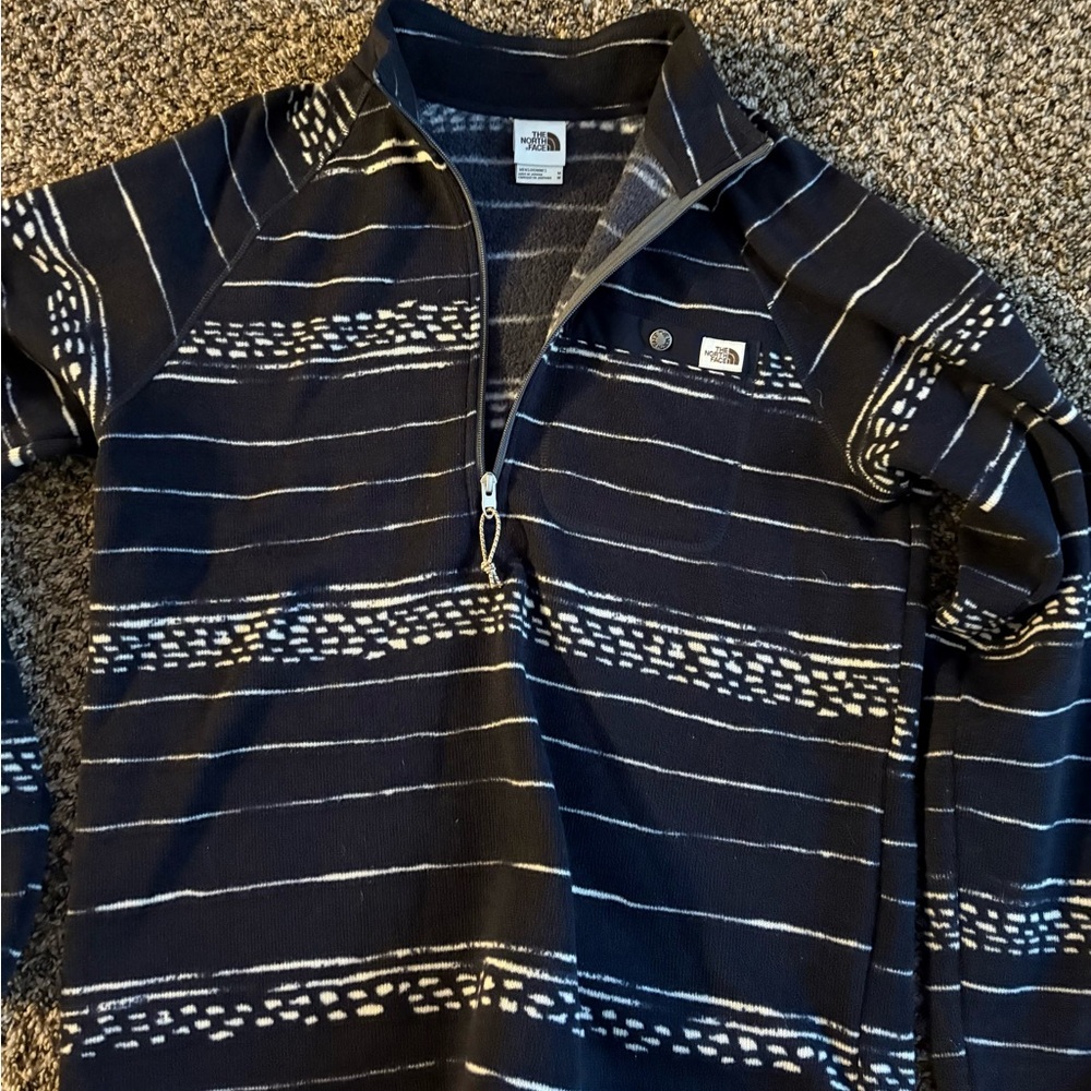 The North Face Mens Printed GORDON LYONS 1/4 Zip Fleece Pullover Sweater - Picture 3 of 4
